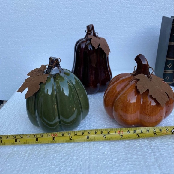 Celebrating Home Fall Accent Ceramic Pumpkin Shaped - Picture 6 of 8